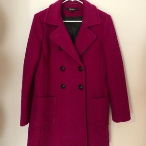Boiled wool look DKNY Jacket Size 6 Fuchsia